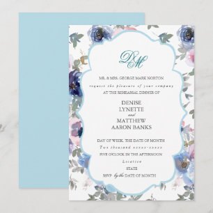 From the Tender Wedding Set in Spun Sugar Blue Inv Invitation