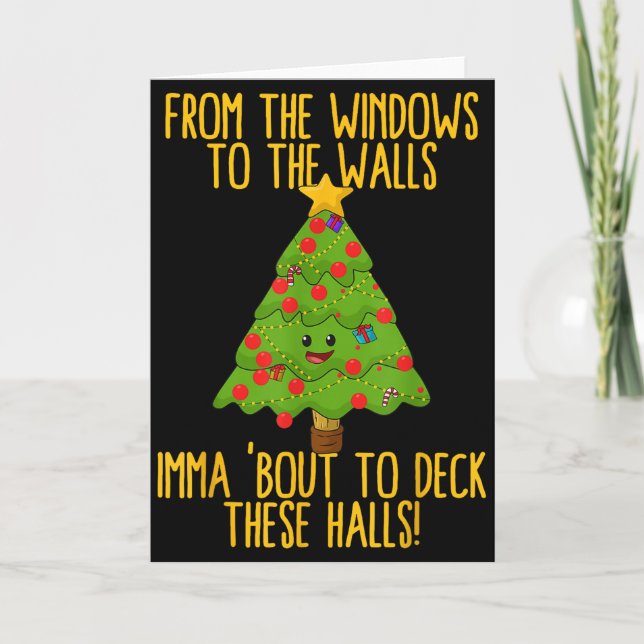 From The Window To The Wall Christmas Tree Em Xmas Card (Front)