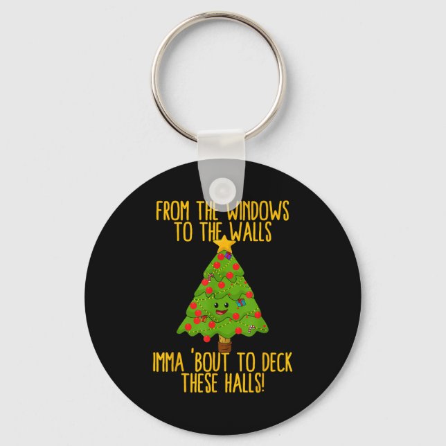 From The Window To The Wall Christmas Tree Em Xmas Key Ring (Front)