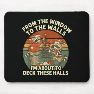 From The Windows To The Walls Funny Retro Raccoon  Mouse Mat