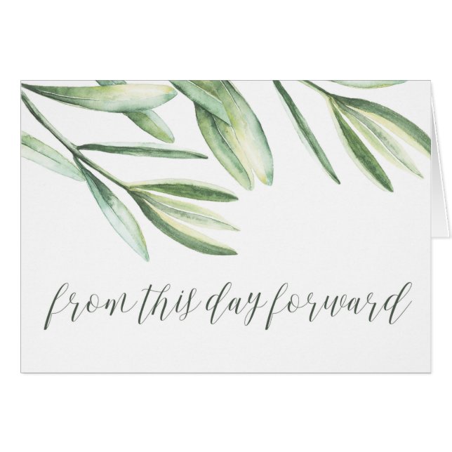 From This Day Forward Botanical Wedding Day Card (Front Horizontal)