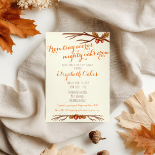 From Tiny Acorns Mighty Oaks Grow Baby Shower Invitation