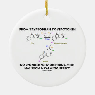 From Tryptophan To Serotonin (Chemistry Humour) Ceramic Tree Decoration