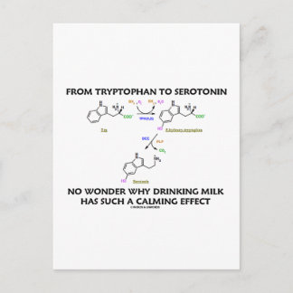 From Tryptophan To Serotonin (Chemistry Humour) Postcard