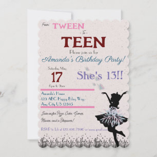 From Tween to Teen Invitation
