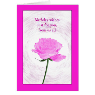 From Us All Birthday Beautiful Pink Rose