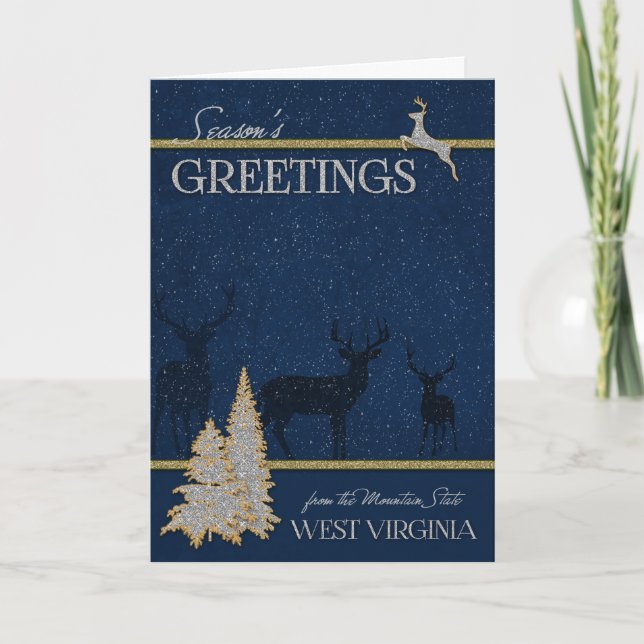 from West Virginia the Mountain State Deer Holiday Card (Front)