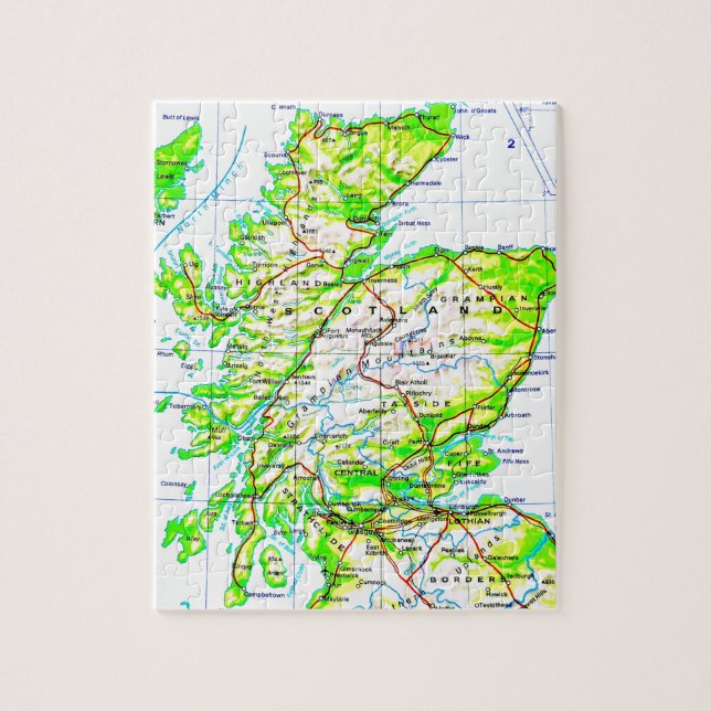 From Whence We Came Map of Scotland Digital Photo Jigsaw Puzzle (Vertical)
