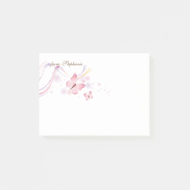 FROM YOUR NAME | Watercolor Butterflies Post-it Notes (Front)
