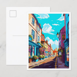 Frome England Art Vintage Travel Illustration Postcard