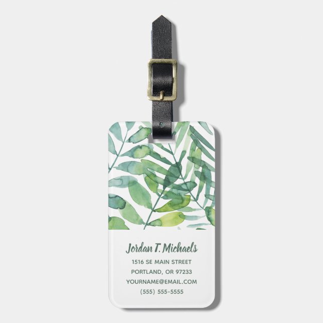 Frond Waltz - Palm Frond Leaves Luggage Tag (Front Vertical)