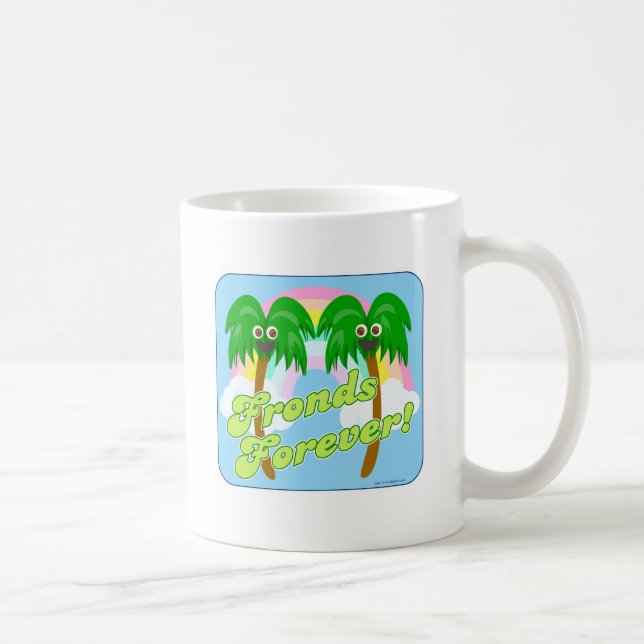 Fronds Forever Fun Bff Slogan Cartoon Coffee Mug (Right)