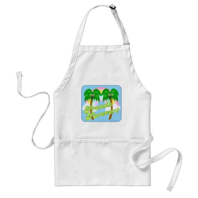 Fronds Forever Fun Bff Slogan Cartoon Standard Apron (Front)