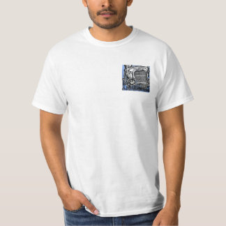 front 32ford, back flathead white t shirt