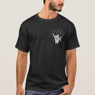 (Front And Back) Chill The Fourth Out Skeleton T-Shirt