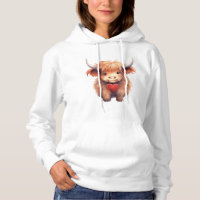 Front and Back. Cute Highland Cow.