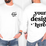 Front and Back Design Custom Logo Long Sleeved T-Shirt<br><div class="desc">This front-and-back design custom logo long-sleeved T-shirt combines affordability and versatility, making it the perfect choice for showcasing your brand. Whether you’re adding a company logo, team emblem, or a unique design, this shirt offers a personalised canvas to represent your business or organisation in style. With options to feature your...</div>