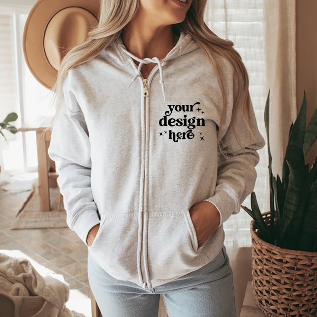 Front and Back Design Custom Logo Zipper Jacket Hoodie (Creator Uploaded)
