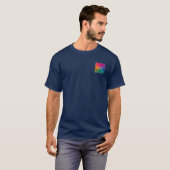 Front And Back Design Navy Blue Add Image Logo T-Shirt (Front Full)