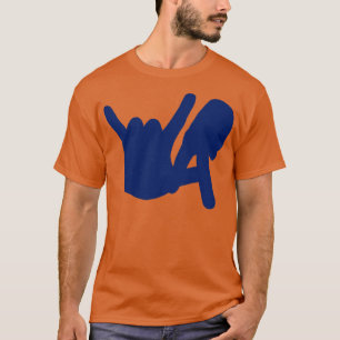 Front and Back LA Rocks Silhouette Blue T-Shirt