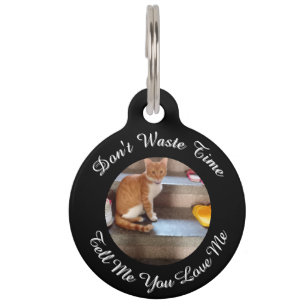 Front and Back Photo Cat, Name, Text, replaceable, Pet Tag