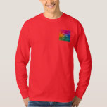 Front And Back Print Upload Add Image Logo Men's T-Shirt<br><div class="desc">Front And Back Print Upload Add Image Logo Photo Custom Template Men's Basic Long Sleeve Deep Red T-Shirt.</div>