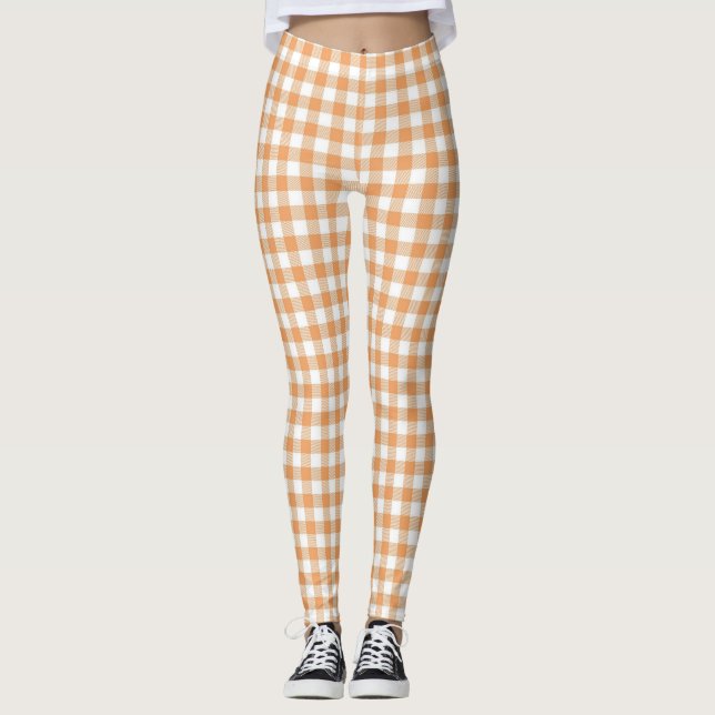 Front and back view of leggings with brown  (Front)