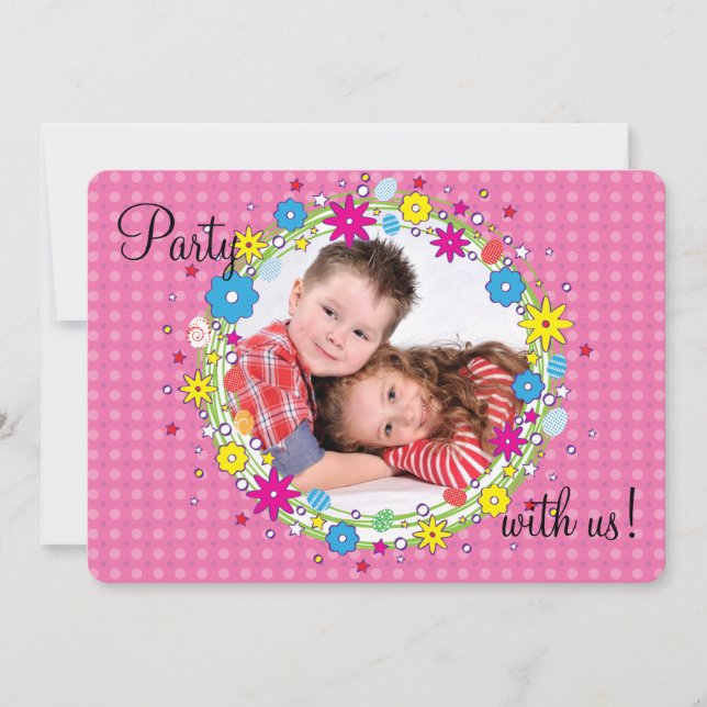 Front and Centre Photo Birthday Party Invitation (Front)