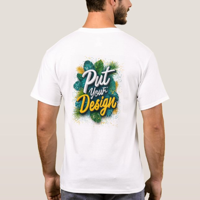 Front & Back Custom Logo Personalised Design T-Shirt (Back)