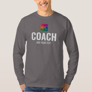 Front Back Design Print Long Sleeve Mens Coach T-Shirt