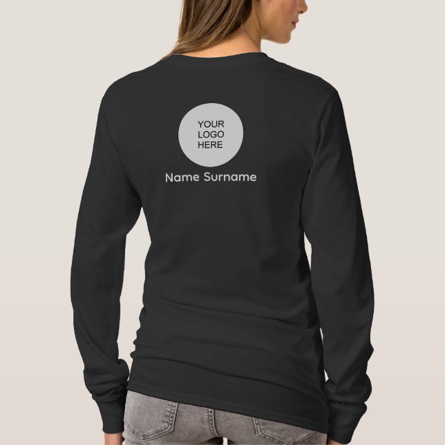 Front & Back Design Your Name & Logo Here Womens T-Shirt (Back)