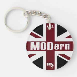 (front & Back) logo on chequerboard & MODern Key Ring
