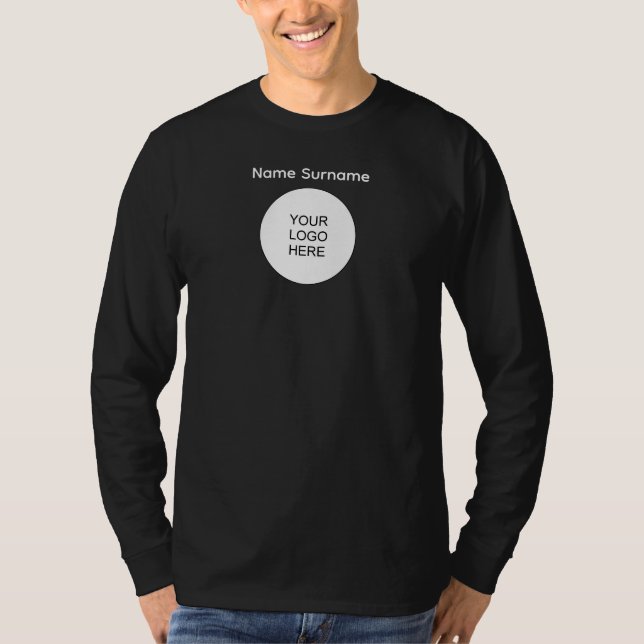 Front & Back Print Add Logo Here Mens Long Sleeve T-Shirt (Front)