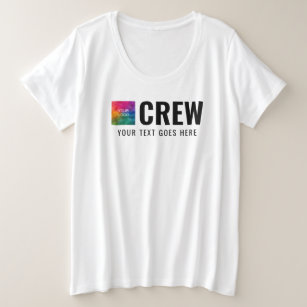 Front Back Print Business Logo Modern Womens Crew Plus Size T-Shirt