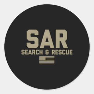 Front Back Search And Rescue American Flag Sar Tea Classic Round Sticker