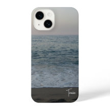 front calm beach with typographical personalised n