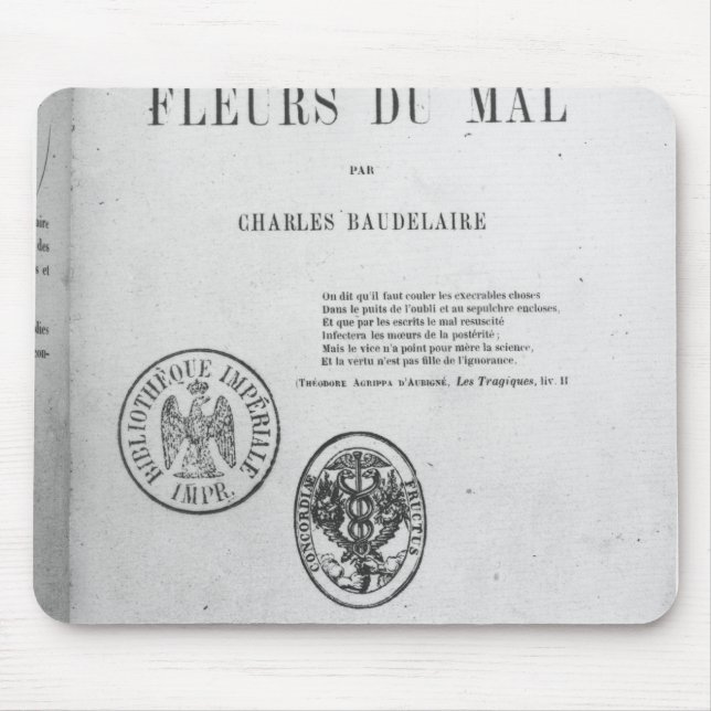 Front Cover, First Edition of 'Les Fleurs du Mouse Mat (Front)
