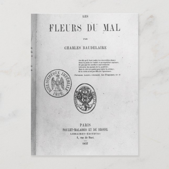 Front Cover, First Edition of 'Les Fleurs du Postcard (Front)