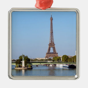 Front de Seine and Eiffel tower - Paris, France Metal Tree Decoration