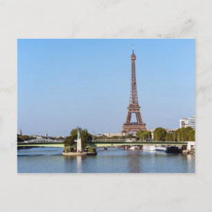 Front de Seine and Eiffel tower - Paris, France Postcard