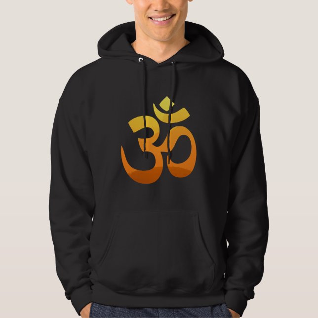 Front Design Om Mantra Symbol Yoga Asana Men's Hoodie (Front)