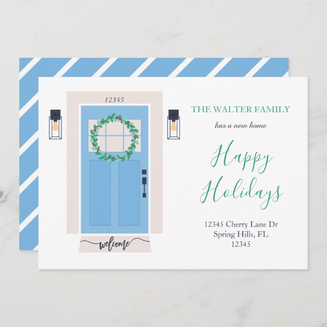 Front Door Moving Announcement Blue (Front/Back)