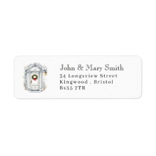 Front Door Return Address Sticker Christmas