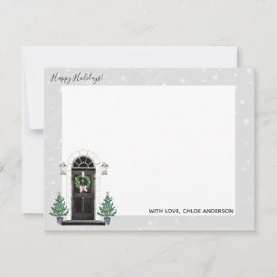Front Door Scene Home for the Holidays Note Cards