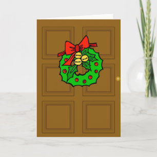 Front Door Wreath Christmas Card