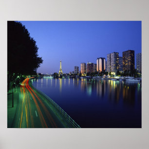 Front du Seine and Eiffel Tower, Paris, France 2 Poster