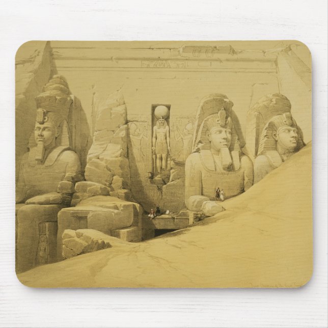 Front Elevation of the Great Temple of Aboo Simbel Mouse Mat (Front)