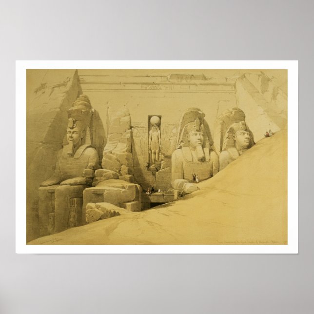 Front Elevation of the Great Temple of Aboo Simbel Poster (Front)