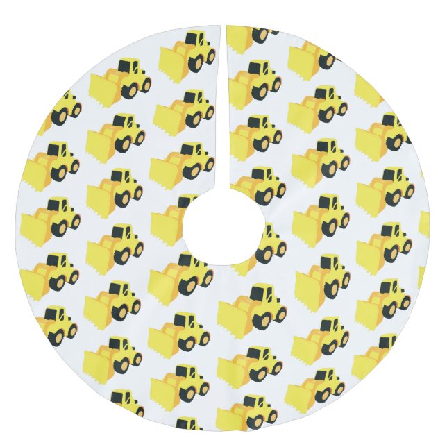 Front End Loader Construction Truck Brushed Polyester Tree Skirt (Front)