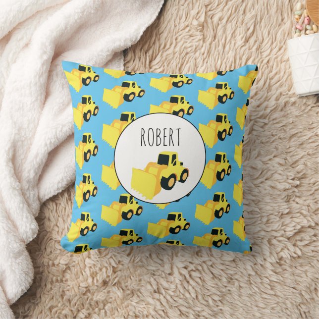 Front End Loader Construction Truck Custom Name Cushion (Blanket)